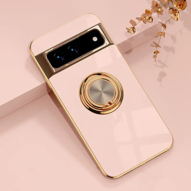 Luxury Electroplating Case with Ring Holder for Google Pixel 8 / 8 Pro