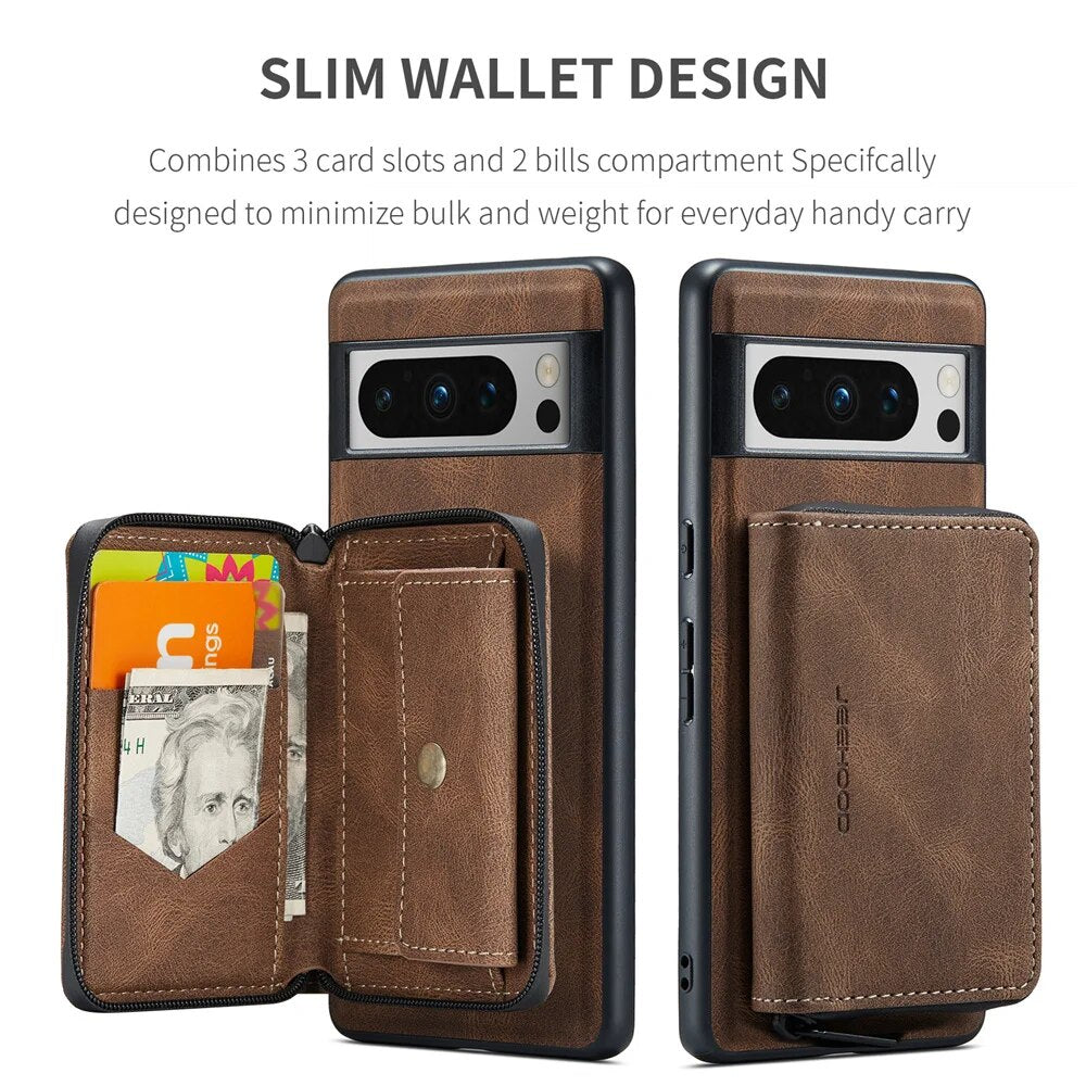 Luxury Magnetic Leather Case with Detachable Wallet for Google Pixel 8 Series - The Pixel Store