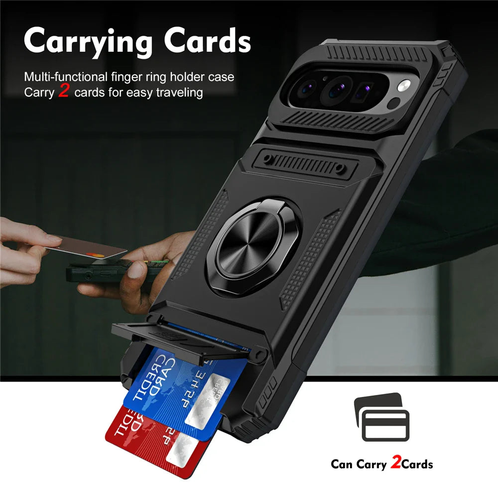 Armor Card Slot Case with Stand for Google Pixel 9