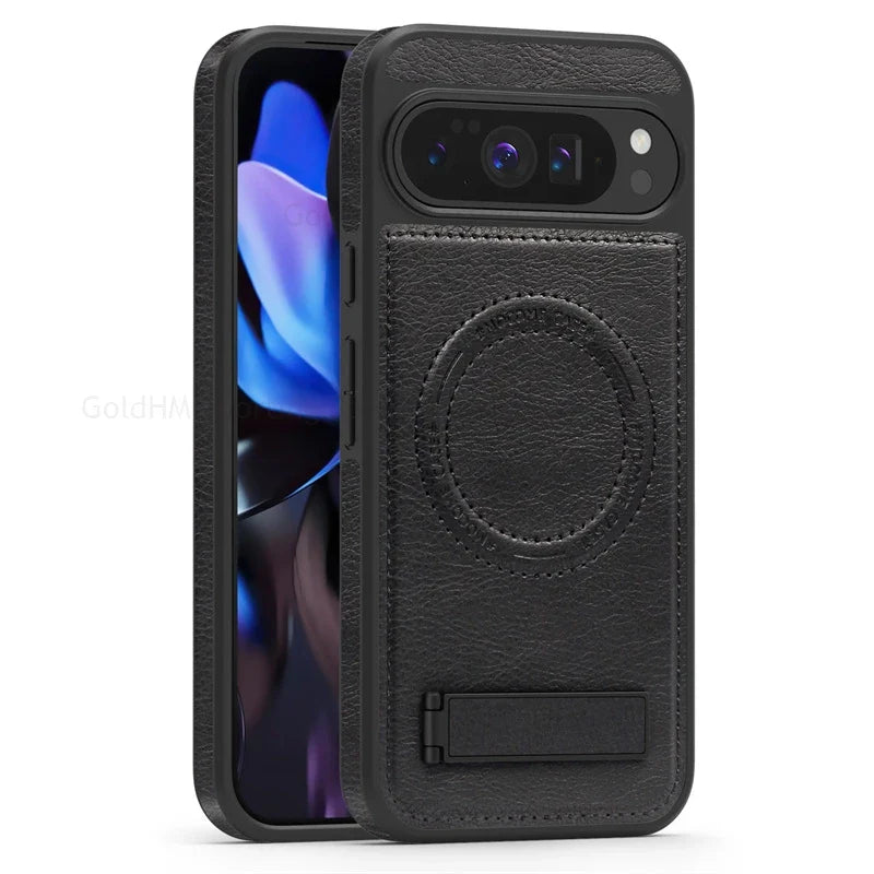 Leather Magnetic Case with Stand for Google Pixel 10