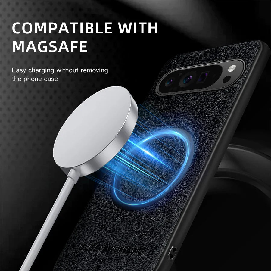 Anti-Fingerprint Leather Magnetic Case for Google Pixel 10 / 9 / 8