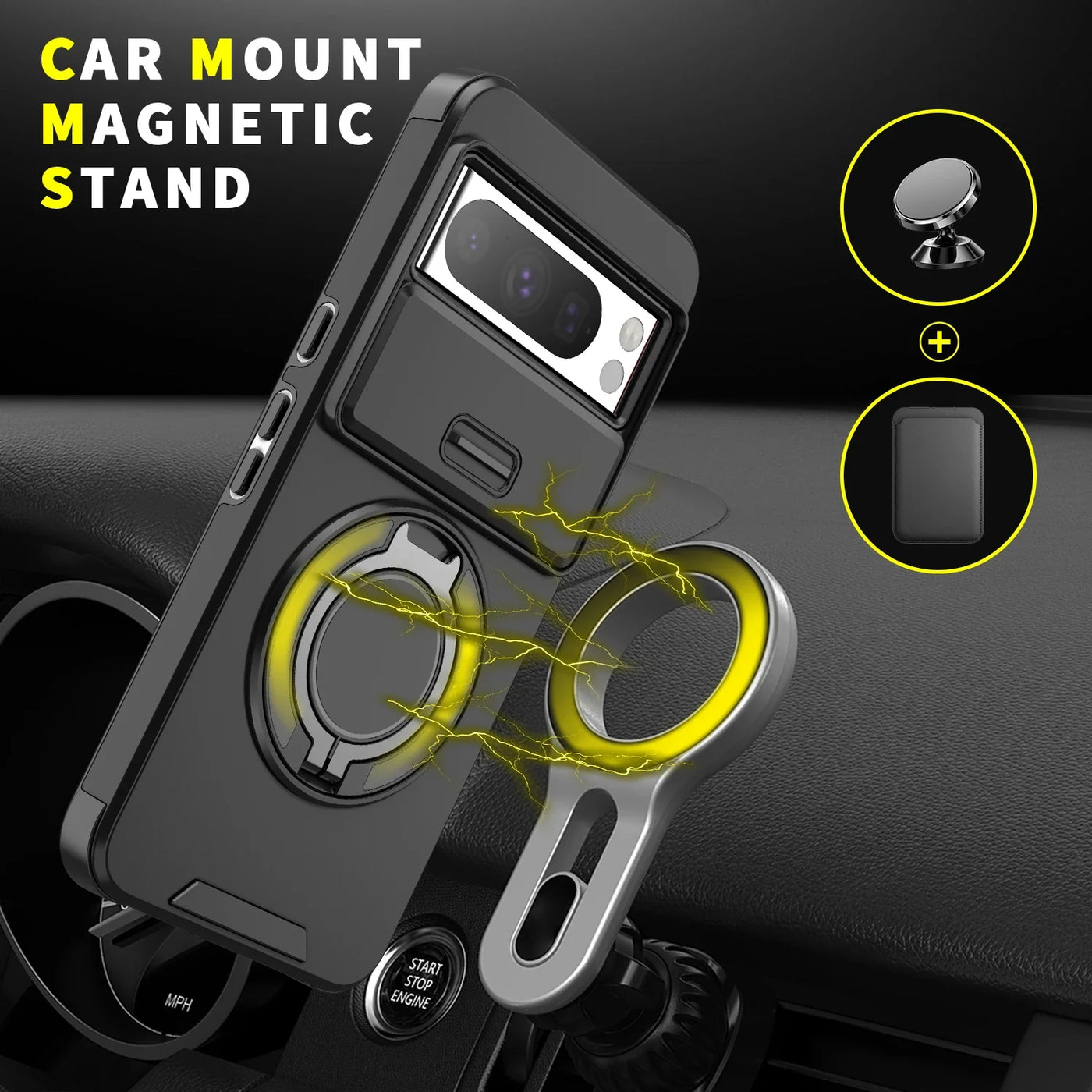 Magnetic Armor Case with Kickstand - The Pixel Store