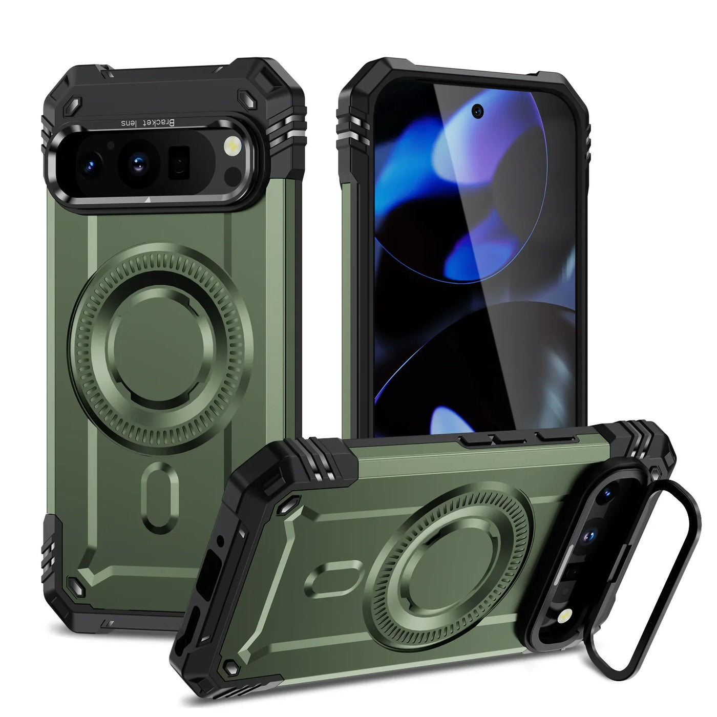 Shockproof Matte Case with Stand for Google Pixel 9