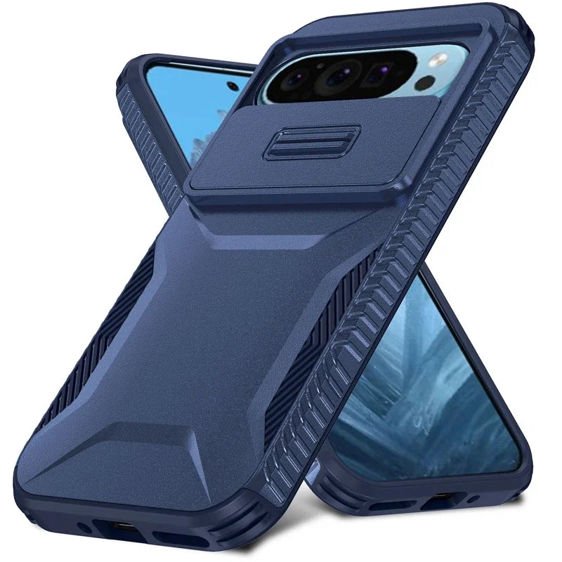 Rugged Armor Case with Slide Camera for Google Pixel 10 / 9 / 8