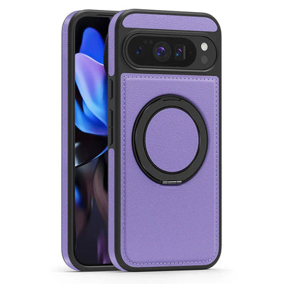 Leather Ring Case with Stand for Google Pixel 10 / 9 / 8
