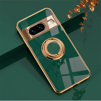 Luxury Electroplating Case with Ring Holder For Google Pixel 8 Series - The Pixel Store