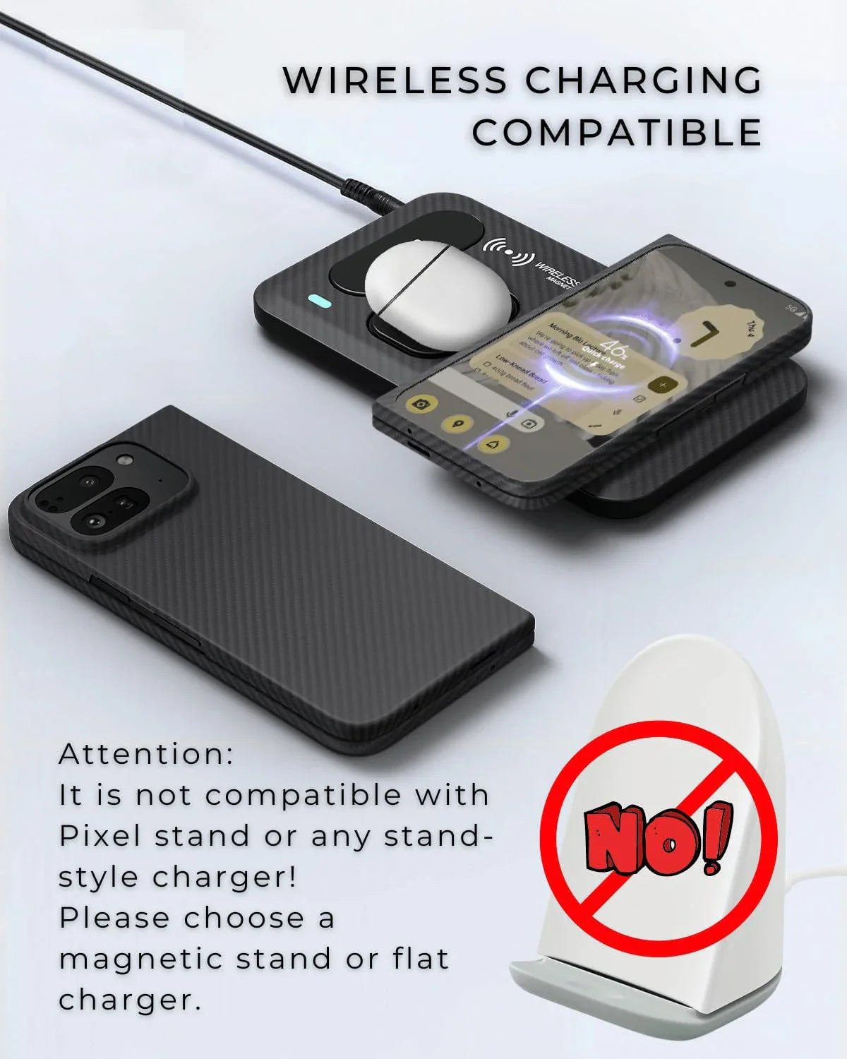Slim Magnetic Carbon Fiber Case for Google Pixel 9 Pro Fold - The Pixel Store