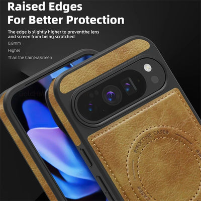 Leather Magnetic Case with Stand for Google Pixel 10