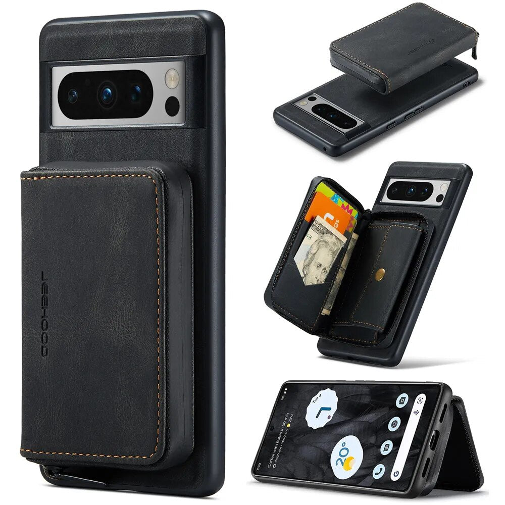 Luxury Magnetic Leather Case with Detachable Wallet for Google Pixel 8 Series - The Pixel Store