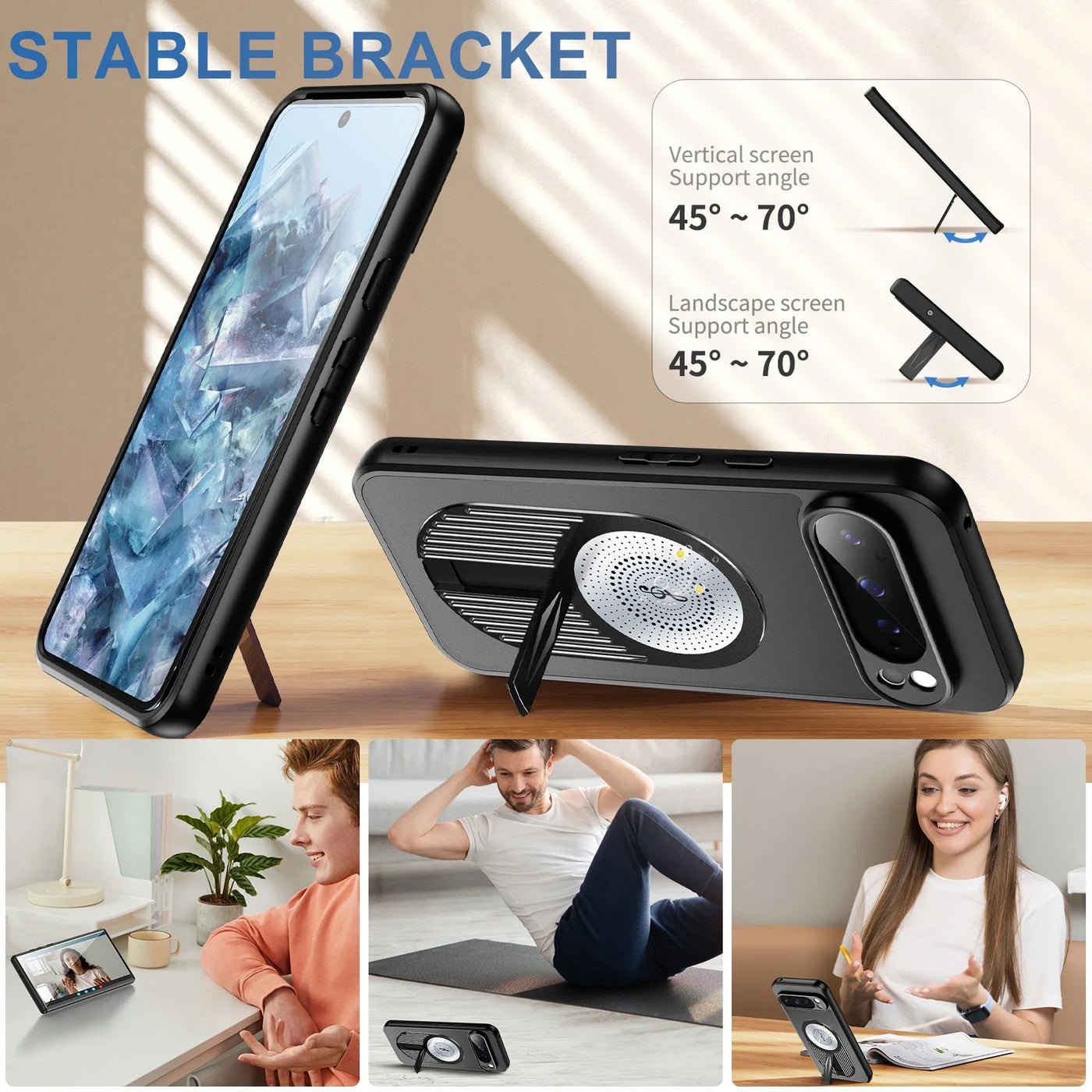Shockproof Magnetic Case with Stand For Google Pixel 9 Series - The Pixel Store