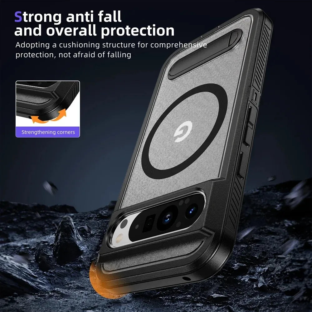 Heavy Duty Magnetic Kickstand Case for Google Pixel 10 / 9 / 8