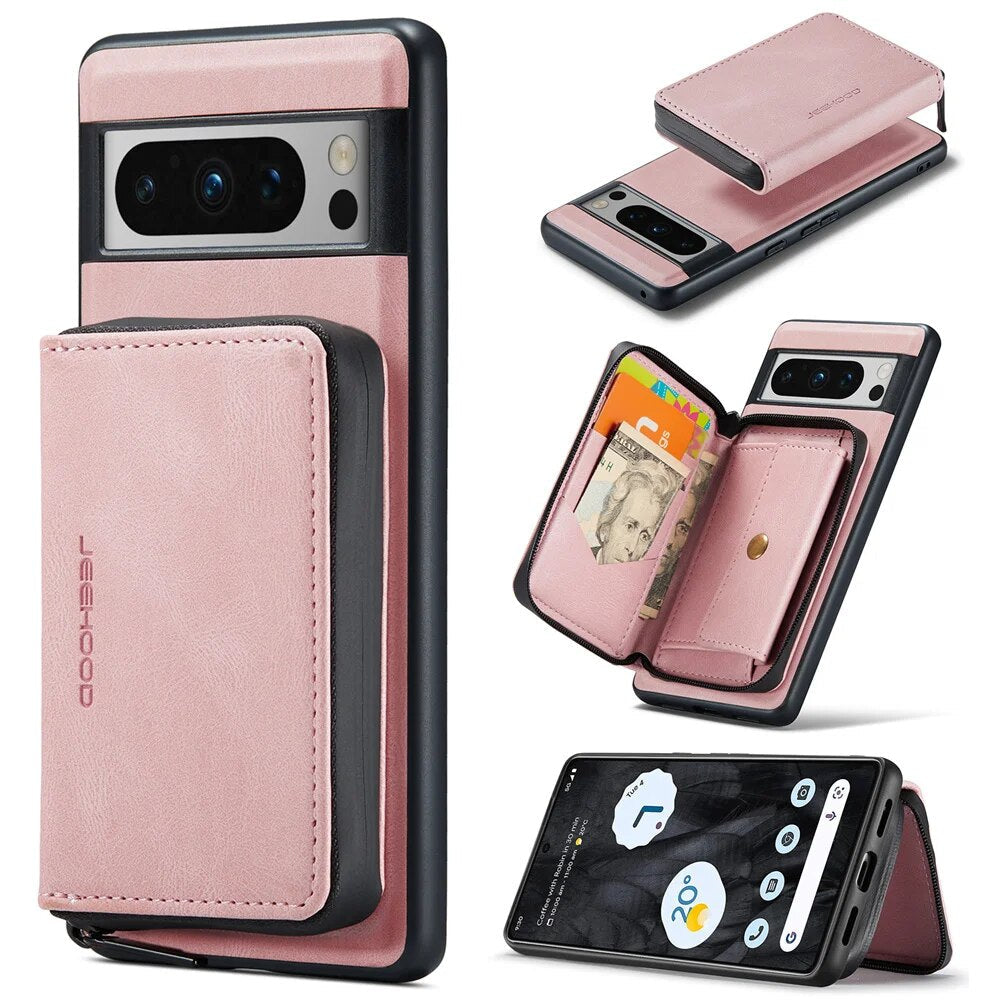 Luxury Magnetic Leather Case with Detachable Wallet for Google Pixel 8 Series - The Pixel Store