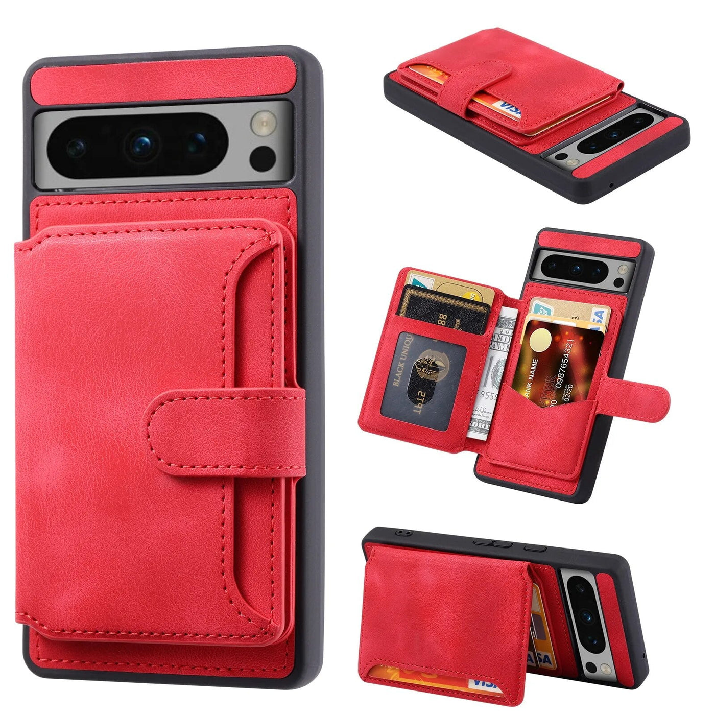 Shockproof Leather Wallet Case For Google Pixel 8 Series - The Pixel Store