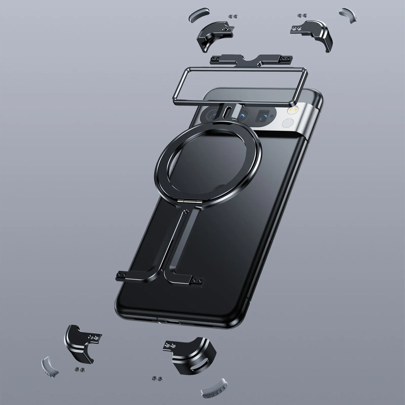Shockproof Metal Case with Magnetic Ring Stand For Google Pixel 8 Series - The Pixel Store