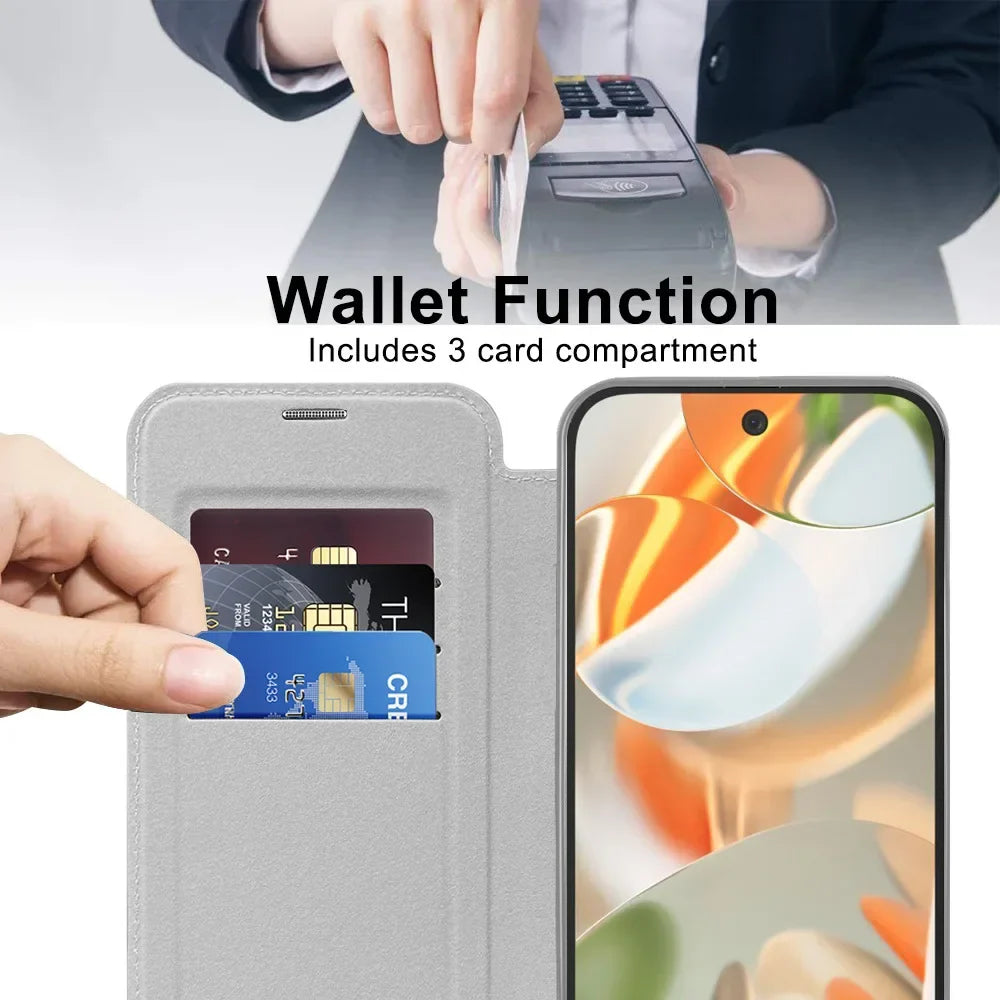 Elegant Leather Wallet Case with MagSafe for Google Pixel 10 / 9 / 8