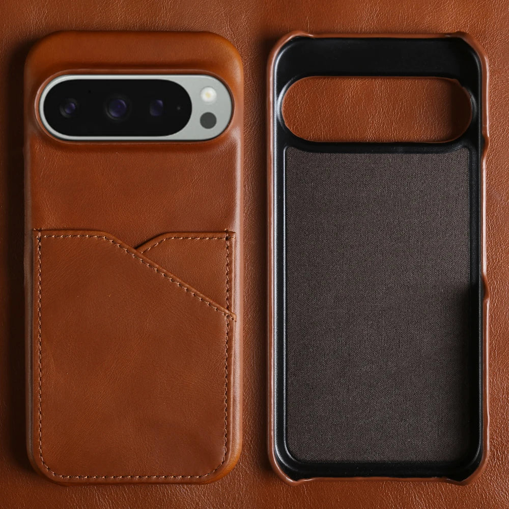 Premium Leather Card Holder Case for Google Pixel 10 / 9 / 8