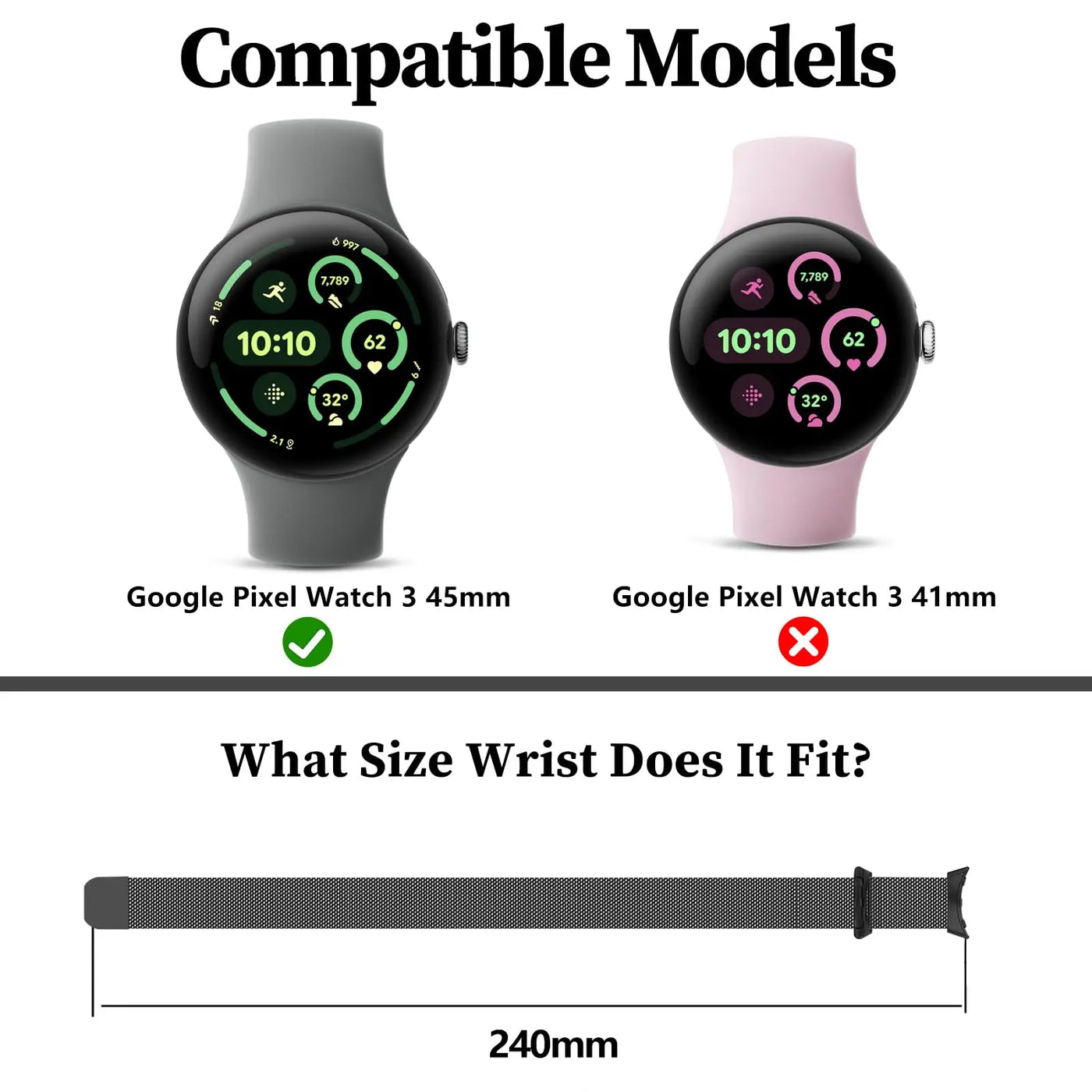 Stainless Steel Bracelet for Pixel Watch 3 - The Pixel Store