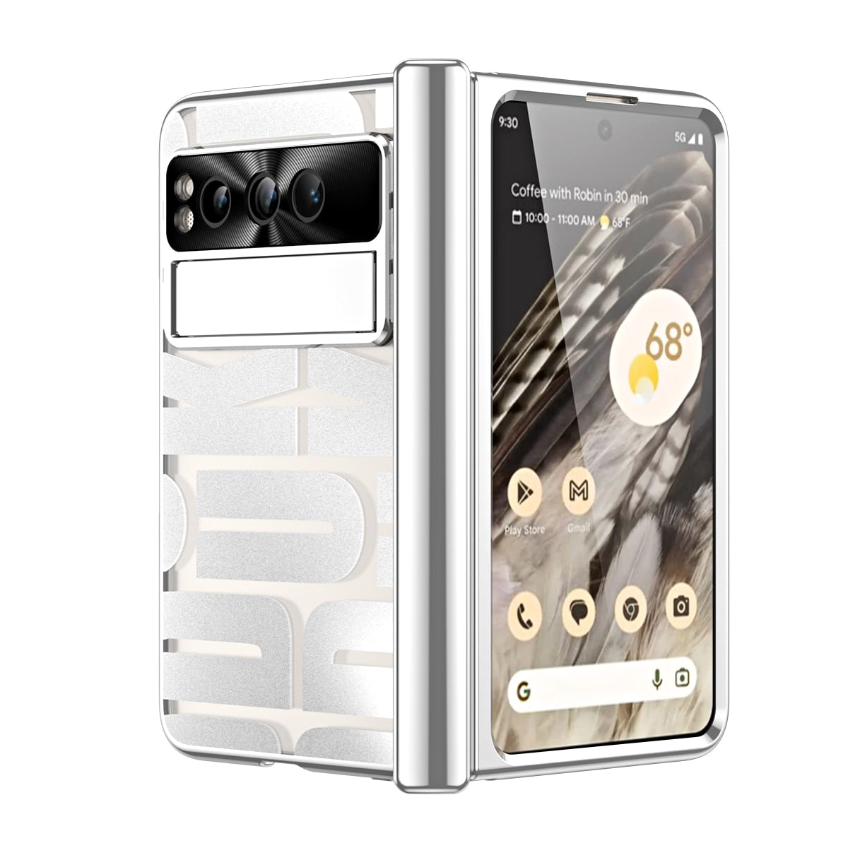 Luxury Silver Google Pixel Fold Case - The Pixel Store