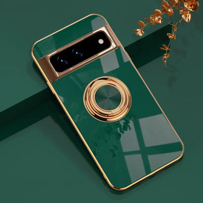 Luxury Electroplating Case with Ring Holder for Google Pixel 8 / 8 Pro