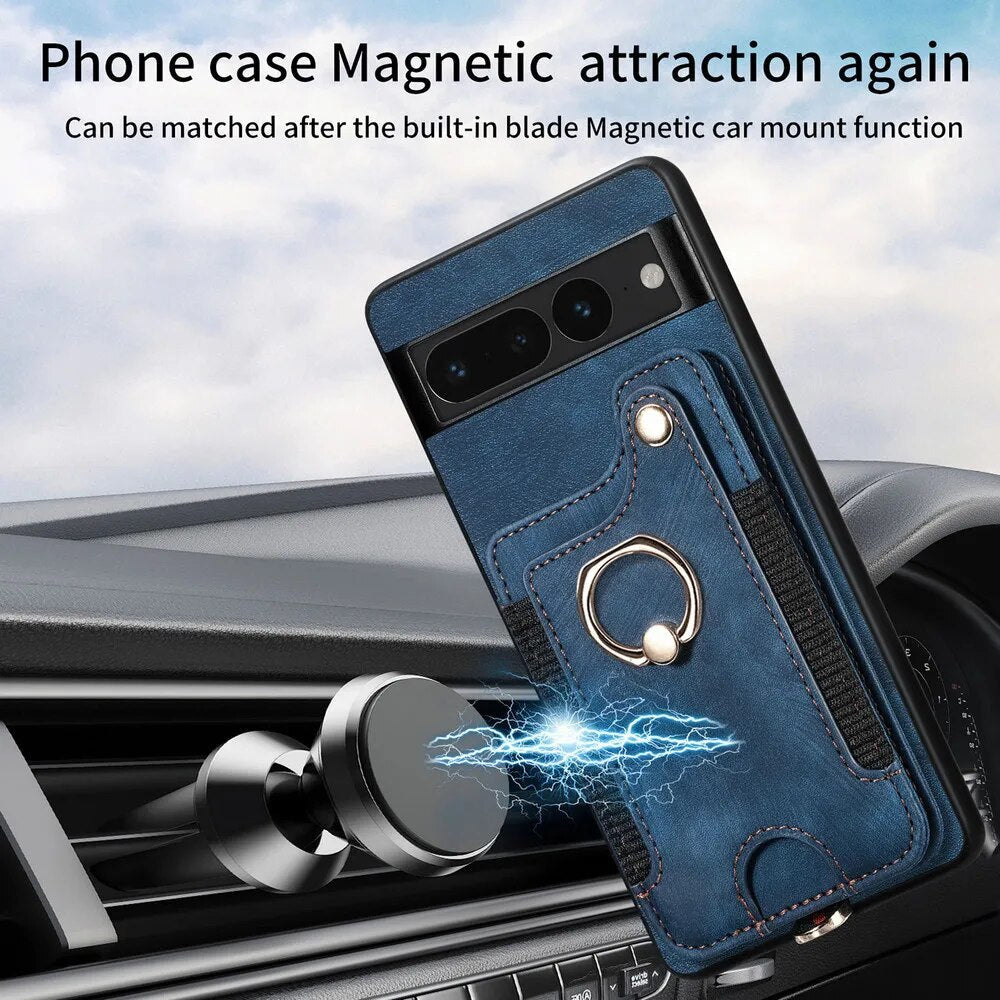 Luxury Leather Case with Stand For Google Pixel 8 Series - The Pixel Store